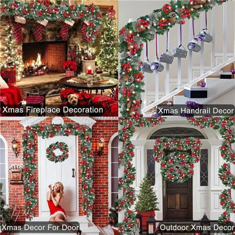 9 Ft by 10 Inch 100 LED Christmas Garland Decor